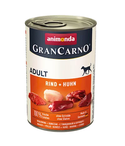 Консерва GRANCARNO ADULT BEEF AND CHICKEN за кучета над 12 м. с говеждо и пиле, 400 g