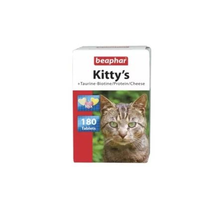 Витамини за котки BEAPHAR KITTY'S MIX TAURINE BIOTINE PROTEIN CHEESE, 180 бр