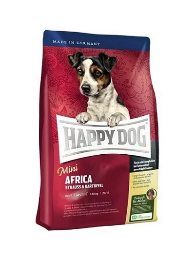 Суха храна HAPPY DOG SUPREME MINI AFRICA за чувствителни кучета дребни породи със щраус
