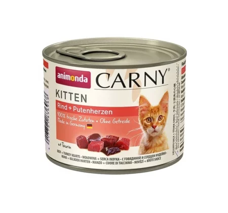 Консерва ANIMONDA CARNY KITTEN BEEF AND TURKEY HEARTS за котенца до 12 м, 200 g