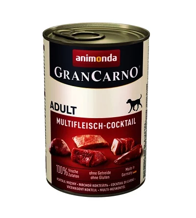 Консерва GRANCARNO ADULT MULTI MEAT COCKTAIL за кучета над 12 м. мултикоктейл меса, 400 g