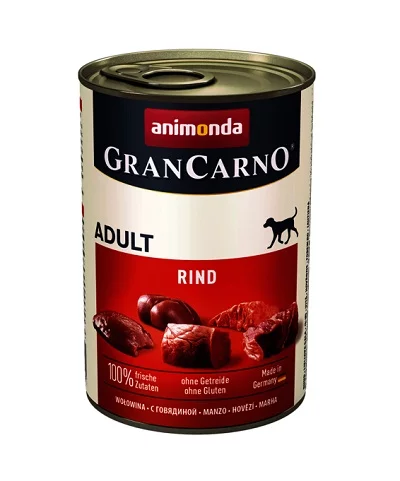 Консерва GRANCARNO ADULT PURE BEEF за кучета над 12 м. говеждо, 400 g