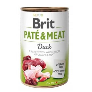 Консерва BRIT PATE & MEAT DUCK за кучета над 12 м, хапки в пастет, патица, 6 х 400 g