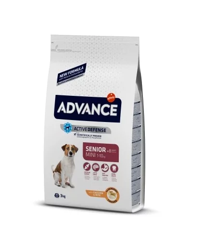 Суха храна ADVANCE DOG MINI SENIOR за кучета дребни породи над 8 г, 3 kg