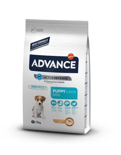 Суха храна ADVANCE DOG MINI PUPPY за кученца дребни породи до 12 м, 7.5 kg