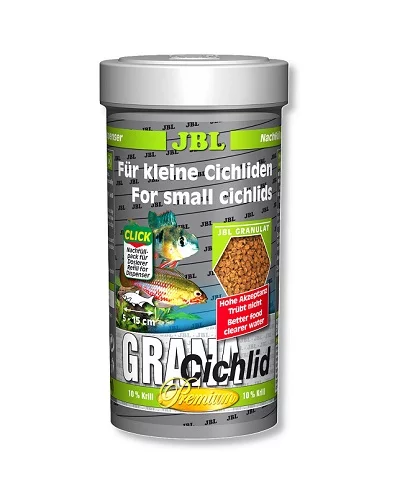 Премиум храна на гранули JBL GRANA CICHLID за месоядни цихлиди, 250 ml