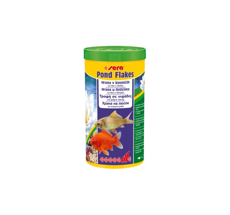 Храна на люспи за езерни риби SERA POND FLAKES, 1000 ml
