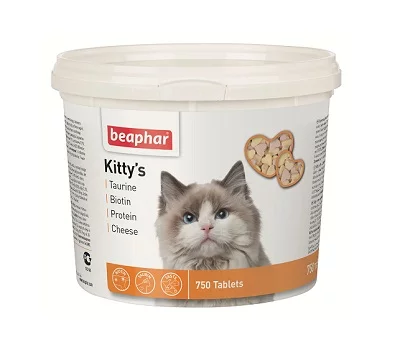 Витамини за котки BEAPHAR KITTY'S MIX TAURINE BIOTINE PROTEIN CHEESE, 750 бр