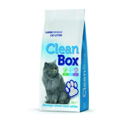 CleanBox - постелка за котешка тоалетна от бял бентонит - натурал 5 кг