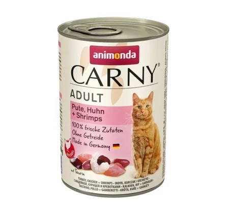Консерва ANIMONDA CARNY ADULT TURKEY, CHICKEN AND SHRIMP котки над 1 год, 400 g