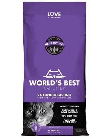 World's Best Cat Litter Multiple cat 3.18 kg - котешка постелка лавандула биоразградима