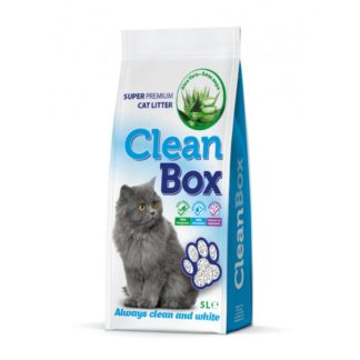 CleanBox - постелка за котешка тоалетна от бял бентонит - лавандула 5 кг