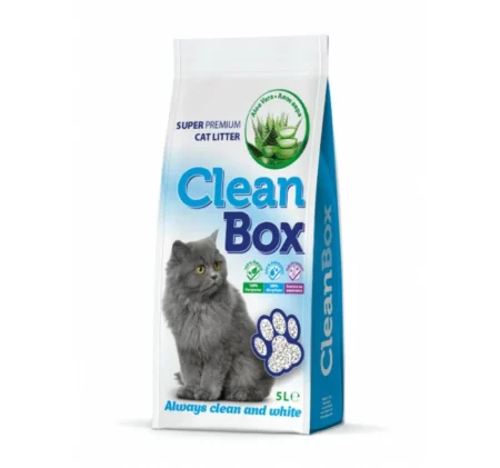 CleanBox - постелка за котешка тоалетна от бял бентонит - лавандула 5 кг