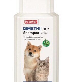 Шампоан за кучета и котки BEAPHAR DIMETHICARE против бълхи, кърлежи, комари и др., 200 ml