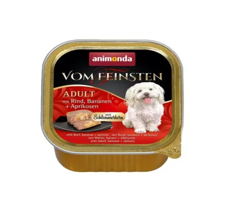 Пастет VOM FEINSTEN 2 IN 1 BEEF, BANANAS AND APRICOTS за кучета над 12 м, 150 g