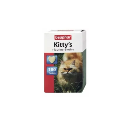 Витамини за котки BEAPHAR KITTY'S TAURINE BIOTINE, 180 бр