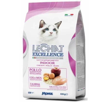 Суха храна LE CHAT EXCELLENCE INDOOR CHICKEN за котки над 12 месеца живеещи у дома, 400 g
