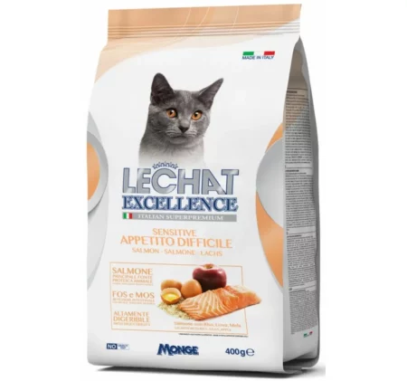 Суха храна LE CHAT EXCELLENCE SENSITIVE SALMON за котки над 12 месеца с чувствително храносмилане, 400 g