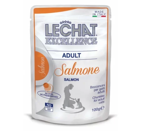 Пауч LE CHAT EXCELLENCE CHUNKIES SALMON ADULT за котки нас 12 м. със сьомга, 100 g