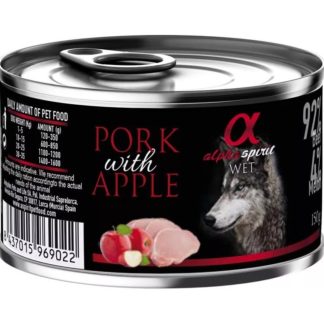 Консерва ALPHA SPIRIT PORK WITH APPLE за кучета над 12 м, свинско и ябълка, 150 g