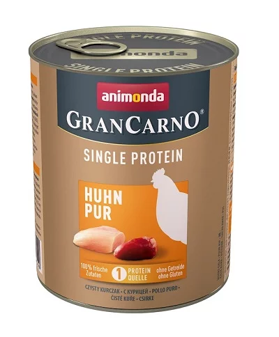 Консерва GRANCARNO SINGLE PROTEIN SUPREME PURE CHICKEN монопротеин пилешко, 800 g