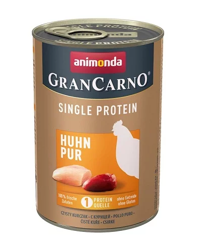 Консерва GRANCARNO SINGLE PROTEIN SUPREME PURE CHICKEN монопротеин пилешко, 400 g
