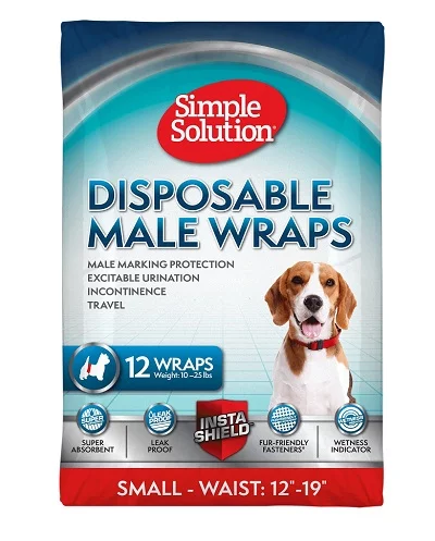 Еднократни памперси за мъжки кучета SIMPLE SOLUTION DISPOSABLE MALE DOG WRAPS