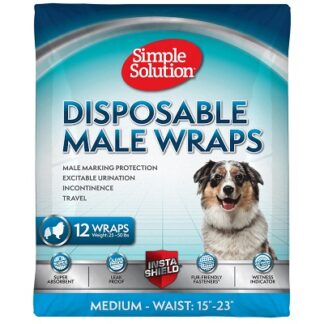 Еднократни памперси за мъжки кучета SIMPLE SOLUTION DISPOSABLE MALE DOG WRAPS MEDIUM