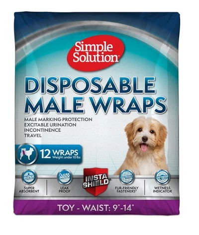 Еднократни памперси за мъжки кучета SIMPLE SOLUTION DISPOSABLE MALE DOG WRAPS