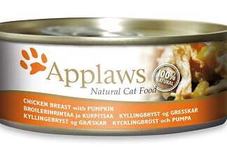 Консерва APPLAWS CHICKEN BREAST WITH PUMPKIN за котки над 1 г, пиле и тиква в бульон, 70 g