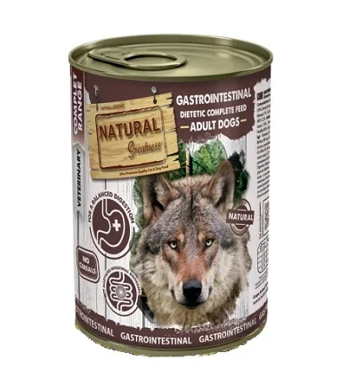 Консерва NATURAL GREATNESS VET GASTROINTESTINAL DIETETIC за кучета от всички възрасти с храносмилателни проблеми, 400 g