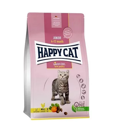 Суха храна HAPPY CAT YOUNG JUNIOR FARM POULTRY за котенца от 4 до 12 м. с пиле, 300 g
