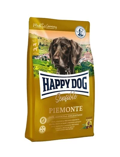 Суха храна HAPPY DOG SUPREME SENSIBLE PIEMONTE за чувствителни и алергични кучета средни и едри породи с патица и риба, 4 kg