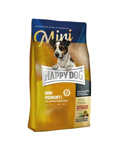 Суха храна HAPPY DOG SUPREME MINI PIEMONTE за чувствителни и алергични кучета дребни и мини породи с патица и риба