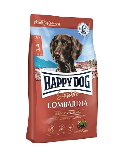 Суха храна HAPPY DOG SUPREME SENSIBLE LOMBARDIA за чувствителни кучета средни и едри породи с патица