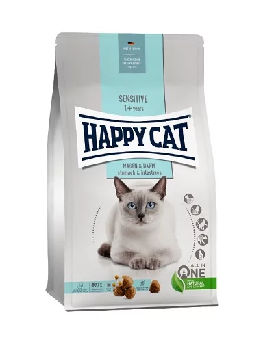 Суха храна HAPPY CAT SENSITIVE STOMACH & INTESTINE за котки с чувствителен стомах над 12 м., с патица и ориз
