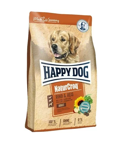 Суха храна HAPPY DOG NATURCROQ BEEF & RICE за кучета над 12 м от всички породи с говеждо