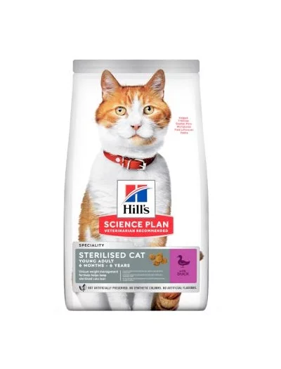 Суха храна HILL'S SCIENCE DIET® YOUNG STERILISED DUCK за млади кастрирани котки, патешко, 300 g